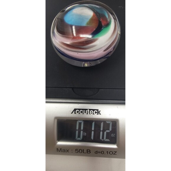 Rollin Karg Hand Blown Multi-Colored Swirl Studio Art Glass Paperweight Decor 2" - Picture 11 of 11